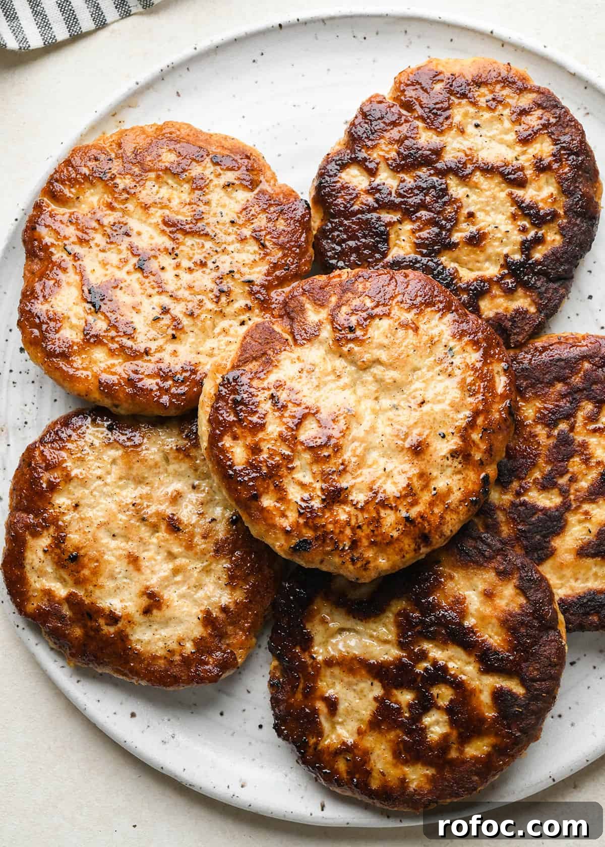 Juicy Turkey Burger Recipes for Flavorful Weeknight Meals 11 6 cooked Turkey Burger patties on a plate