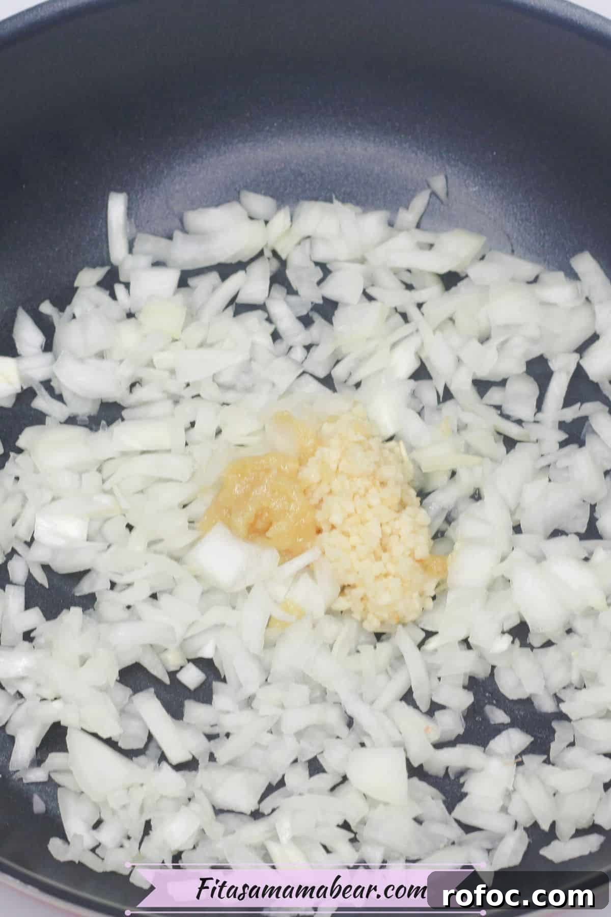Gluten-Free Inside-Out Egg Roll Recipe for Crispy Flavor 4 Skillet with onions, garlic and ginger.