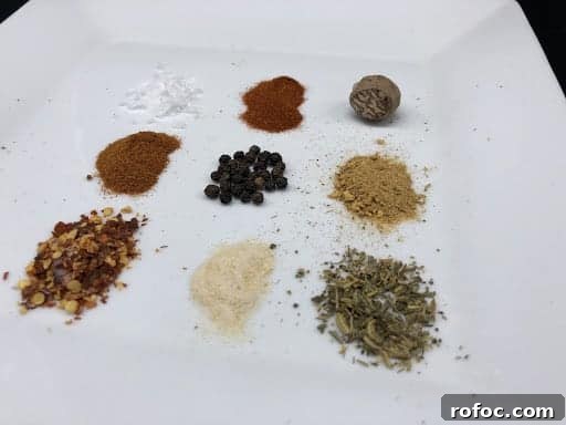 Spices for the pantry, on a plate.