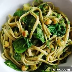 lemon spinach chickpea pasta