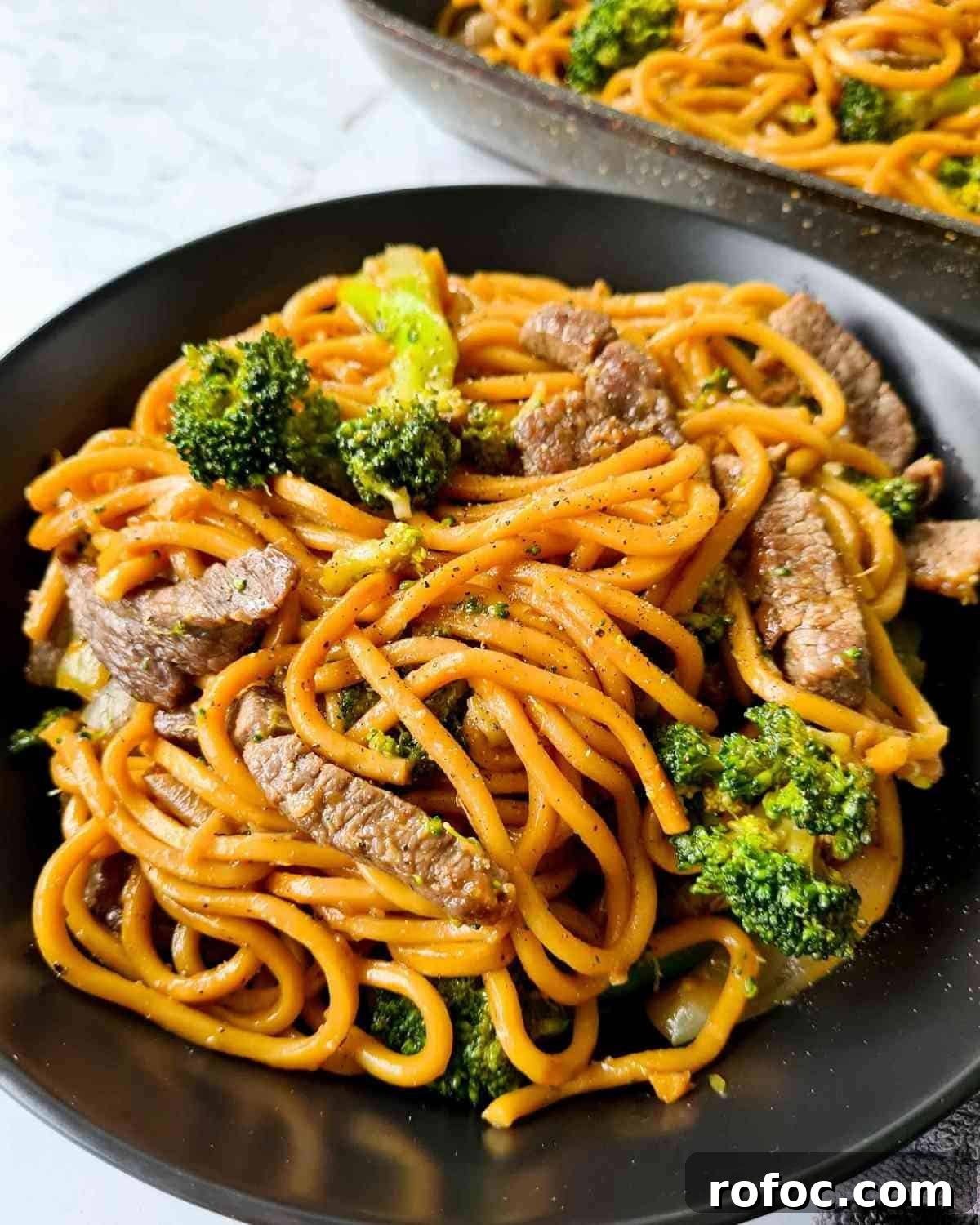Beef and Broccoli Stir-Fry Noodles Recipe 3 A bowl of beef and broccoli noodles