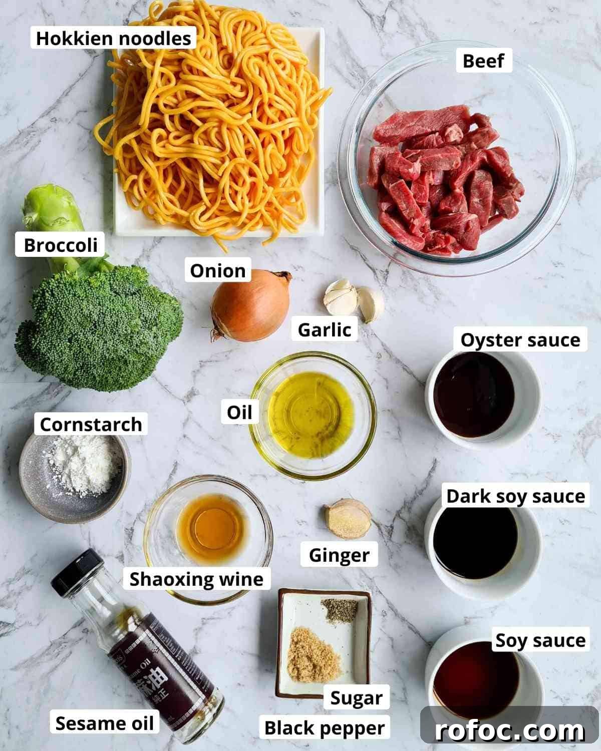 Beef and Broccoli Stir-Fry Noodles Recipe 4 ingredients required to make this recipe, labeled