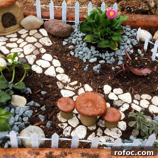 How to Build a Charming DIY Fairy Garden in Your Yard 5 Fairy Garden Set-up close up