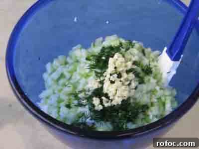 Mix the tzatziki ingredients