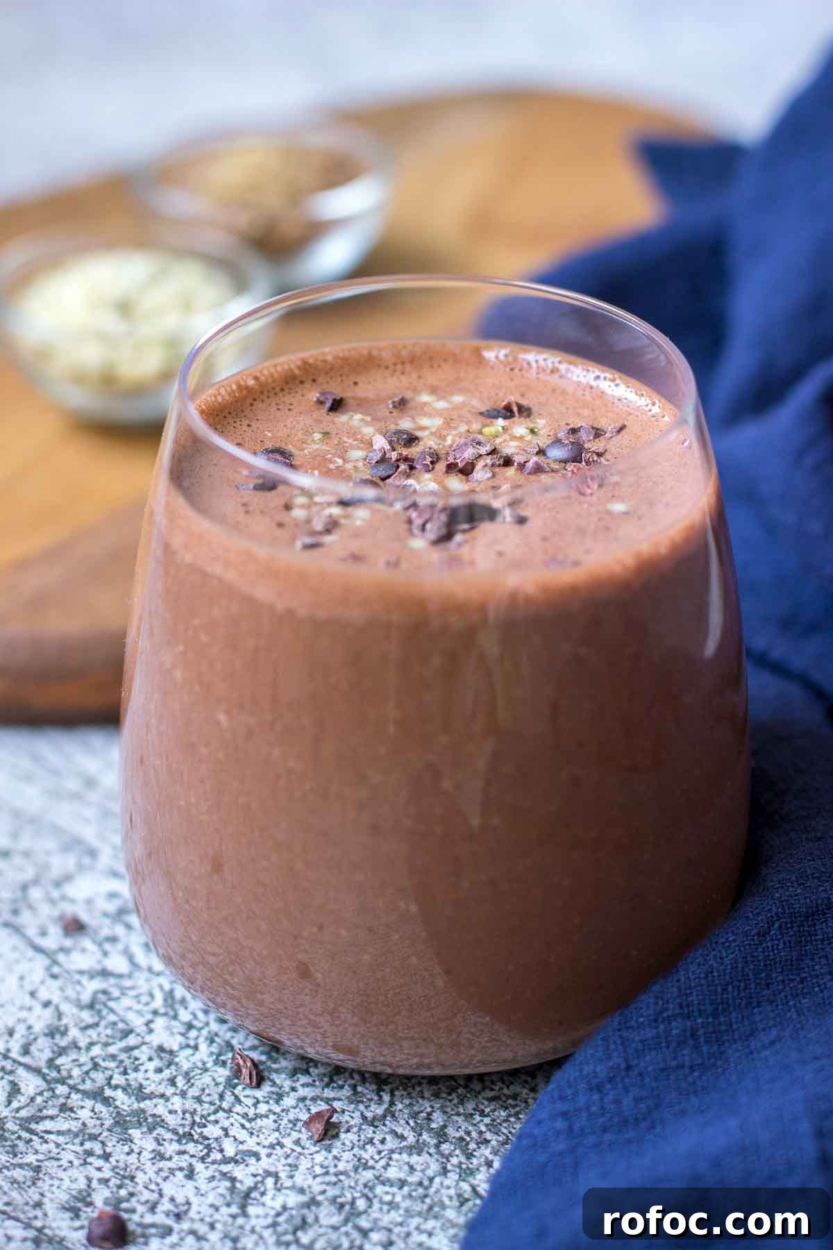Chocolate Peanut Butter Smoothie Recipe for Silkily Creamy Flavor 5 Chocolate Smoothie served in a glass