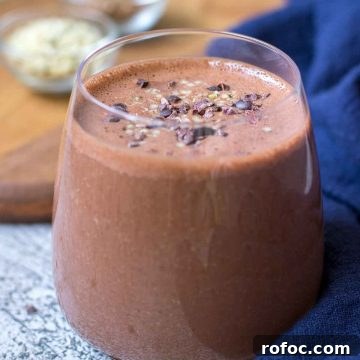 Chocolate Peanut Butter Smoothie Recipe for Silkily Creamy Flavor 8 Chocolate Smoothie served in a glass