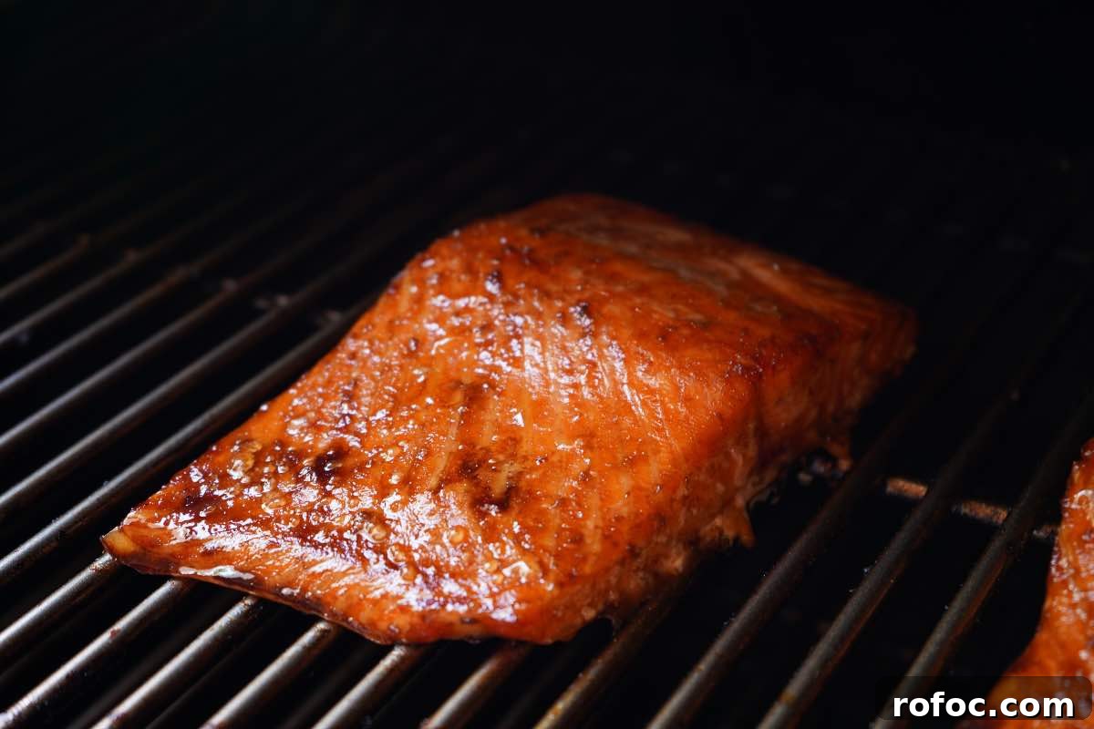 Smoked Salmon On smoker grates