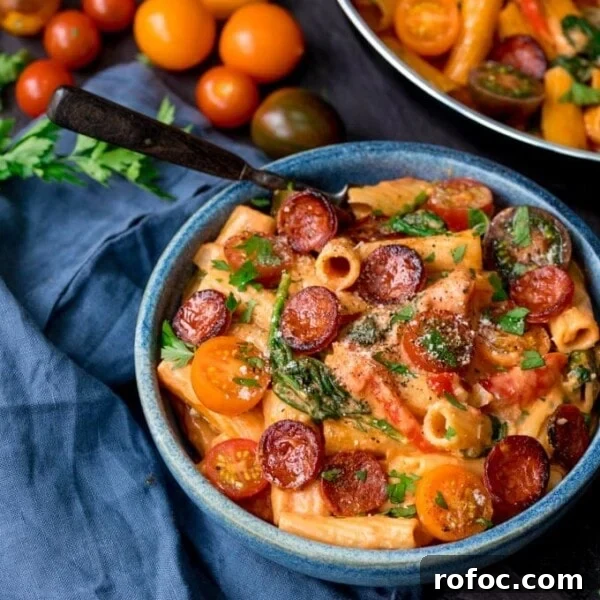 One-Pot Chicken Rigatoni Alfredo Recipe for Creamy Weeknight Meals 11 One Pot Creamy Tomato and Chorizo Rigatoni