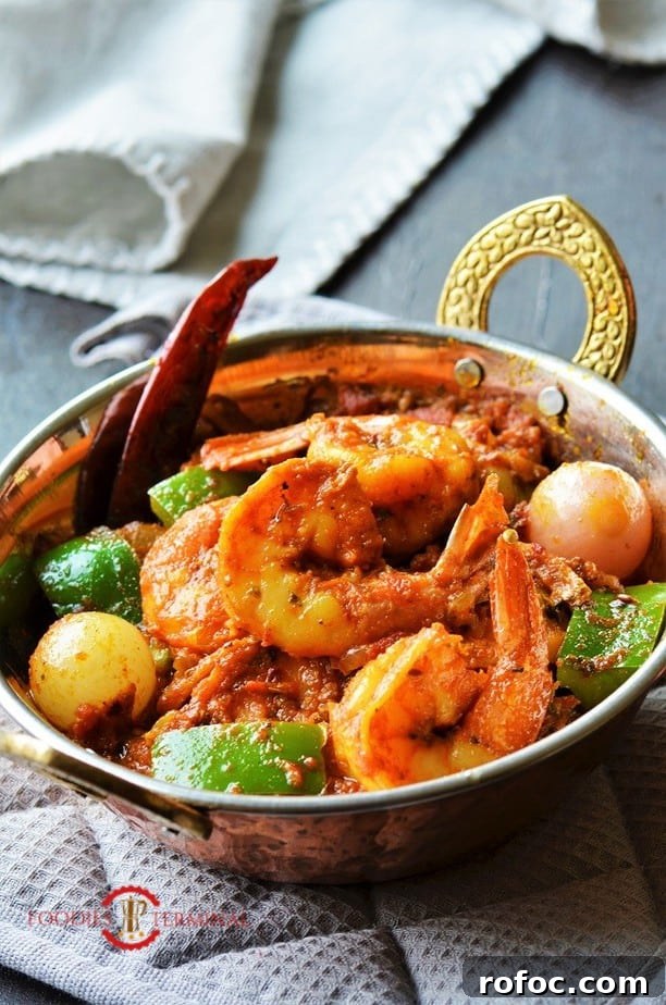 Kadai Prawns Recipe: Spicy Indian-Style Prawns in Kadai Sauce 2 Kadai Prawns served in a small Kadai