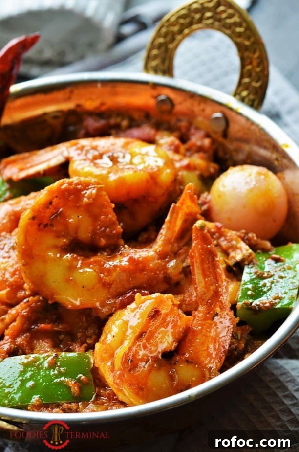 Kadai Prawns Recipe: Spicy Indian-Style Prawns in Kadai Sauce 4 Kadai Prawns with jumbo prawns & green capsicum