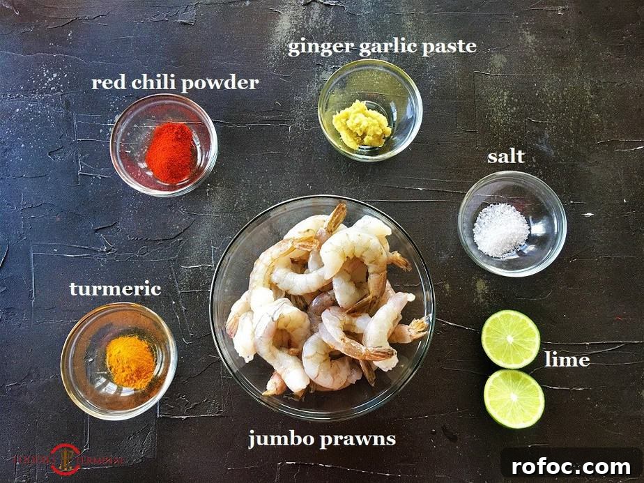 Kadai Prawns Recipe: Spicy Indian-Style Prawns in Kadai Sauce 5 Ingredients for flash marinating the Jumbo prawns