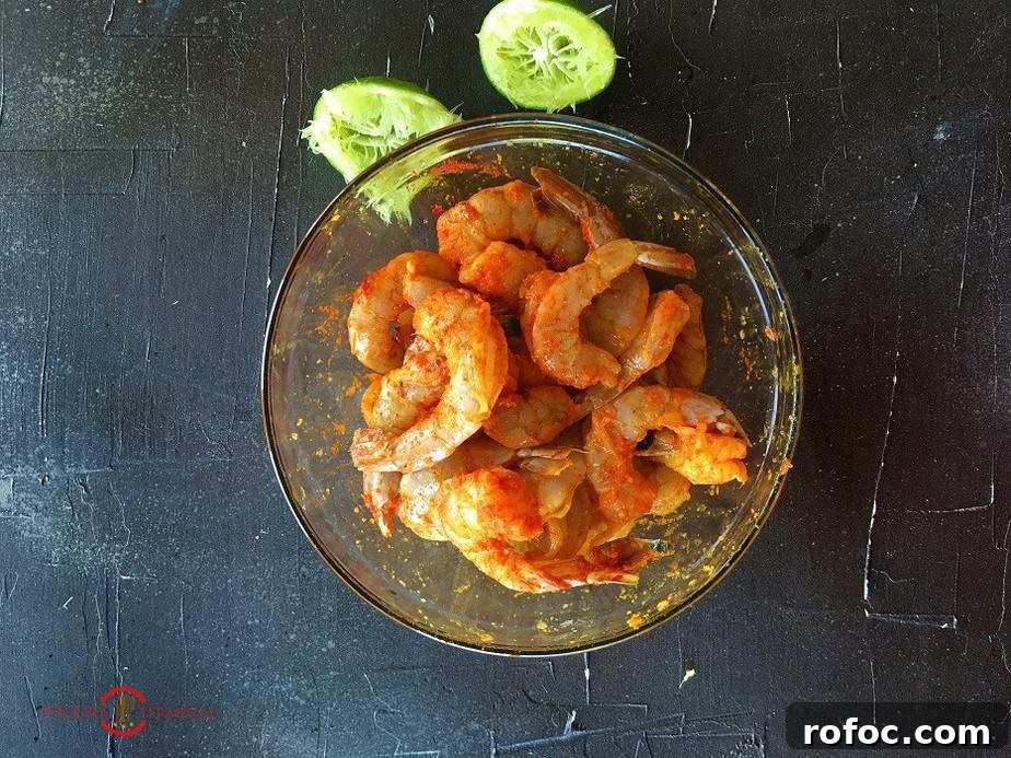 Kadai Prawns Recipe: Spicy Indian-Style Prawns in Kadai Sauce 6 Flash marinated jumbo prawns for prawn karahi recipe