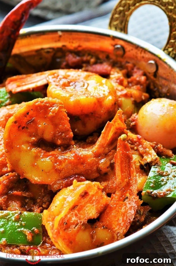 Kadai Prawns Recipe: Spicy Indian-Style Prawns in Kadai Sauce 9 Close up picture of Jumbo prawns in Prawn Karahi