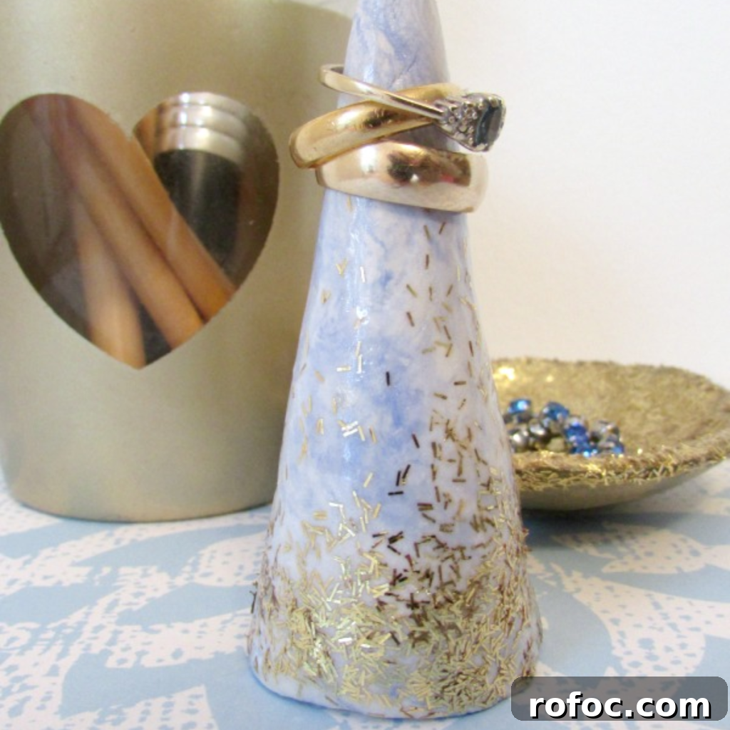 26 Creative Air-Dry Clay Projects for All Skill Levels 21 Marbled Clay Ring Keeper