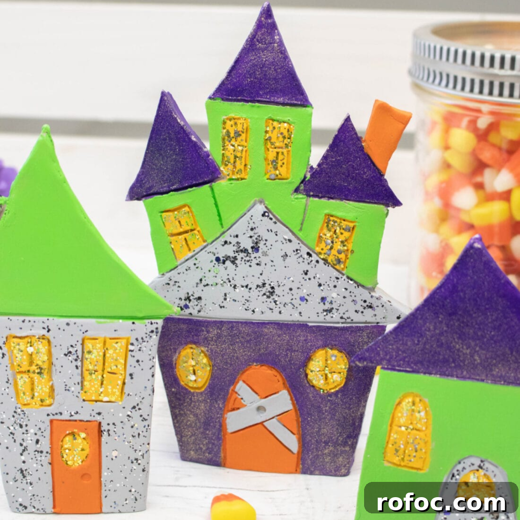 26 Creative Air-Dry Clay Projects for All Skill Levels 22 Clay Halloween Village