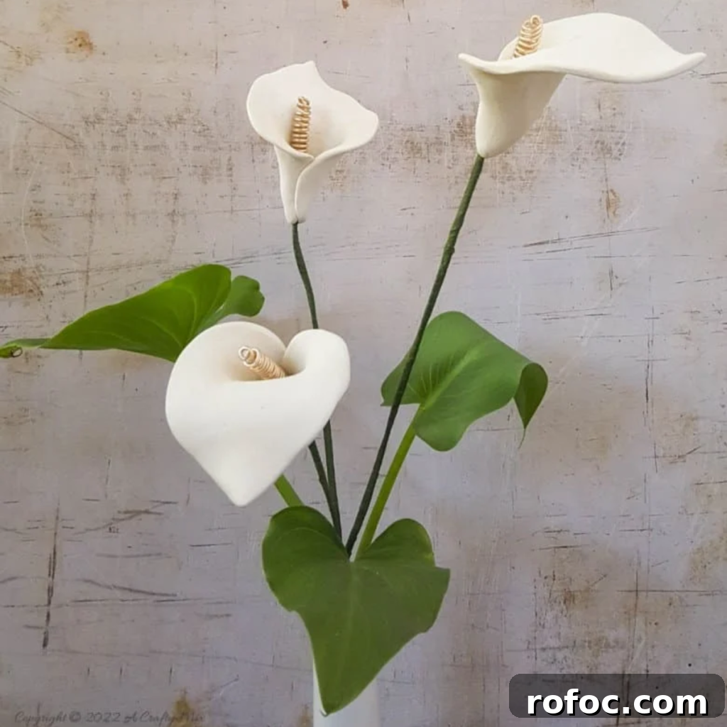 26 Creative Air-Dry Clay Projects for All Skill Levels 26 Air Dry Clay Arum Lilies