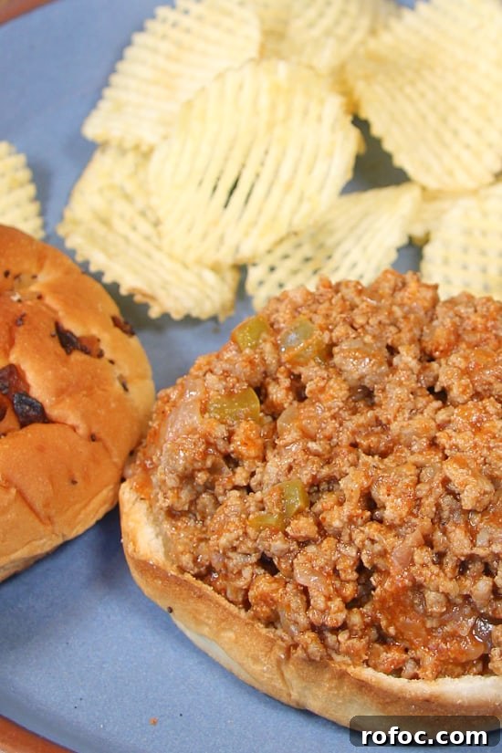 The Best Sloppy Joes are a classic easy dinner. Ground turkey in a tomato sauce served on a hamburger bun.