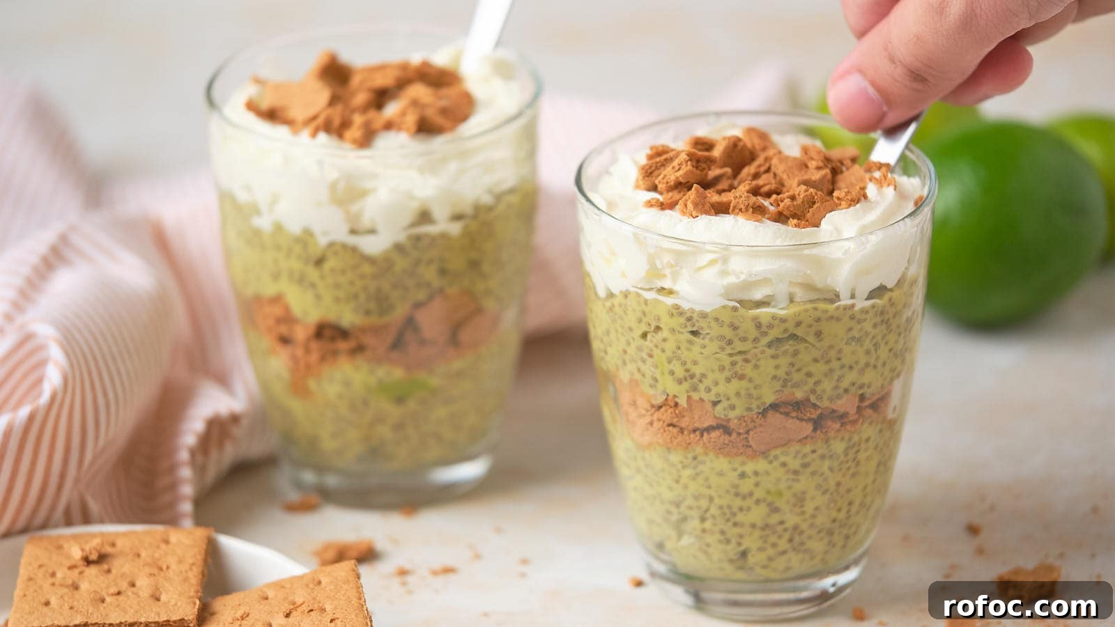 15 Low-Carb Recipes That Taste Like You Spent Hours 11 Two glasses of chia pudding topped with whipped cream and crumbled biscuits.
