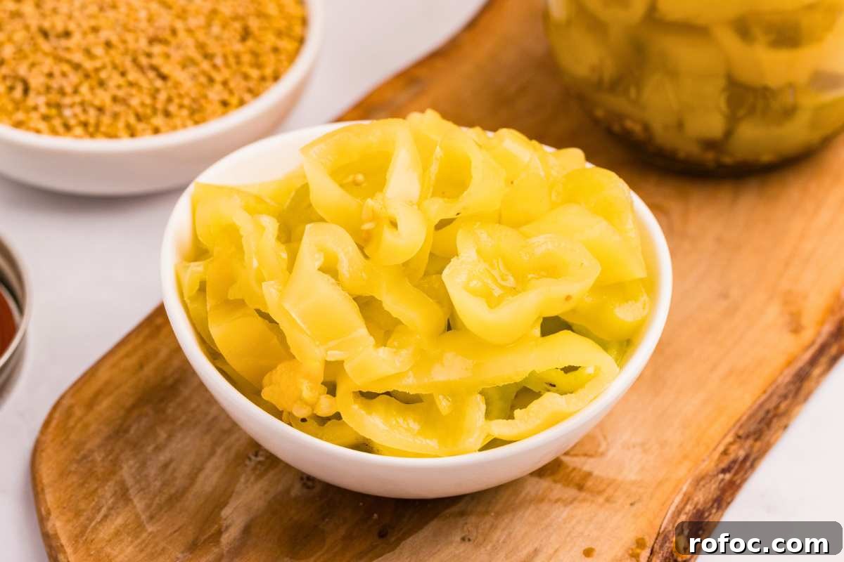 How to Can Homemade Pickled Banana Peppers for Long-Term Storage 9 bowl of banana peppers.