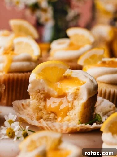 Blood Orange Upside-Down Cake Recipe & Citrus Glaze Tips 16 A lemon cupcake with lemon curd filling.