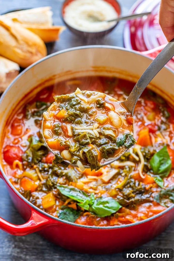 Classic Italian Minestrone Soup Recipe – Hearty Vegetable Stew 2 Comforting freshly made minestrone soup