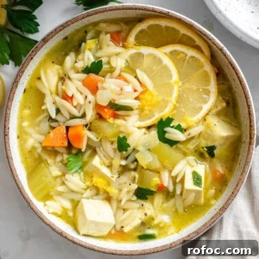 Hearty Vegetable and Barley Soup Recipe for Cozy Meals 9 completed Lemon Orzo Soup in a bowl