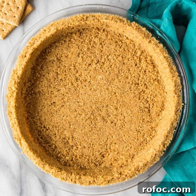 Graham Cracker Crust Recipe: Simple Steps for Perfect Pie Crust 12 Overhead view of a smooth crust made from a homemade graham cracker crust recipe.