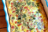Caprese Breakfast Casserole with Tomatoes, Mozzarella and Basil