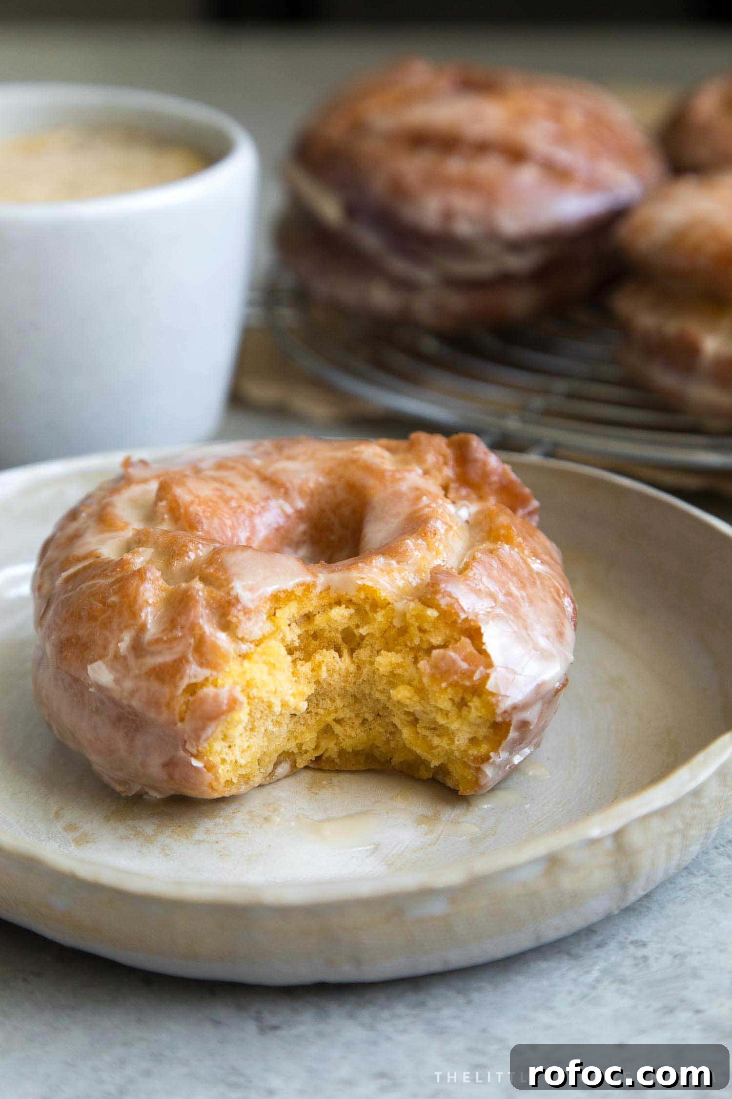 Maple-Glazed Sweet Potato Cake Donuts 3 Sweet Potato Cake Doughnuts with Maple Glaze
