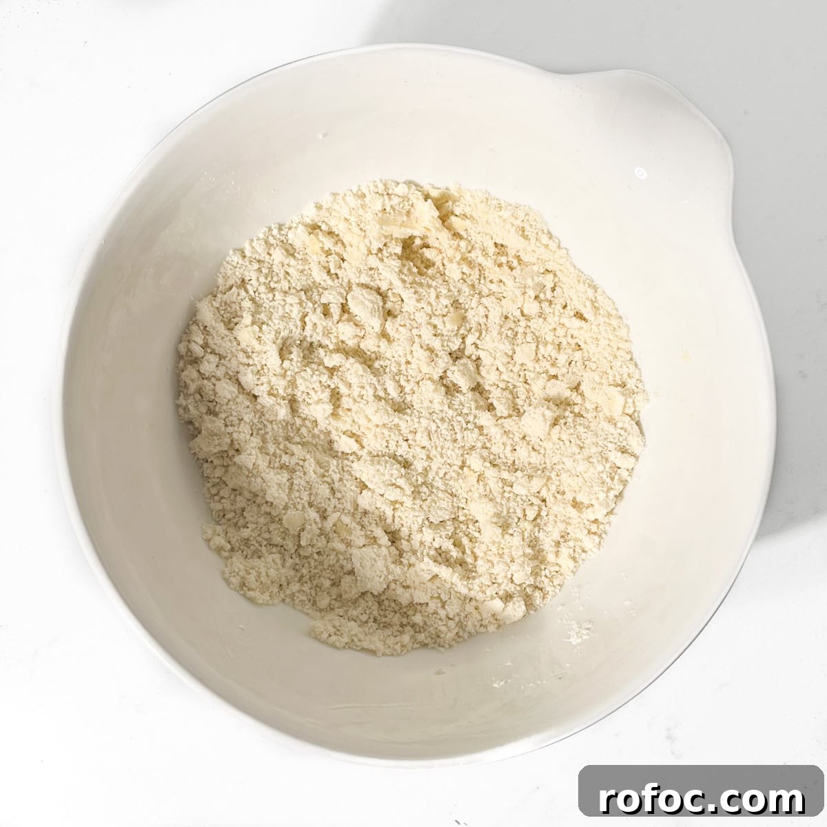 Butter and flour rubbed together to form 'frummels'.