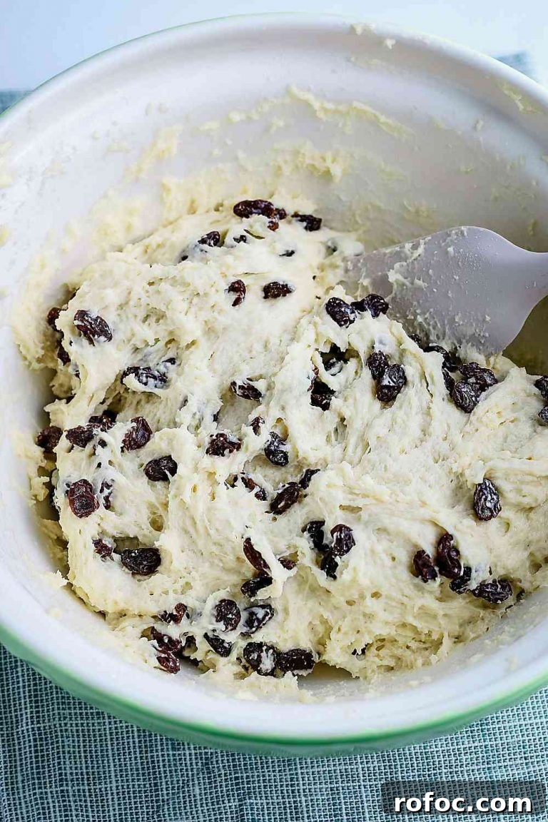 Mixing the dough for soda bread