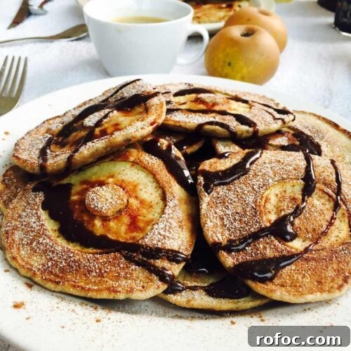 Simple apple pancakes, covered in syrup