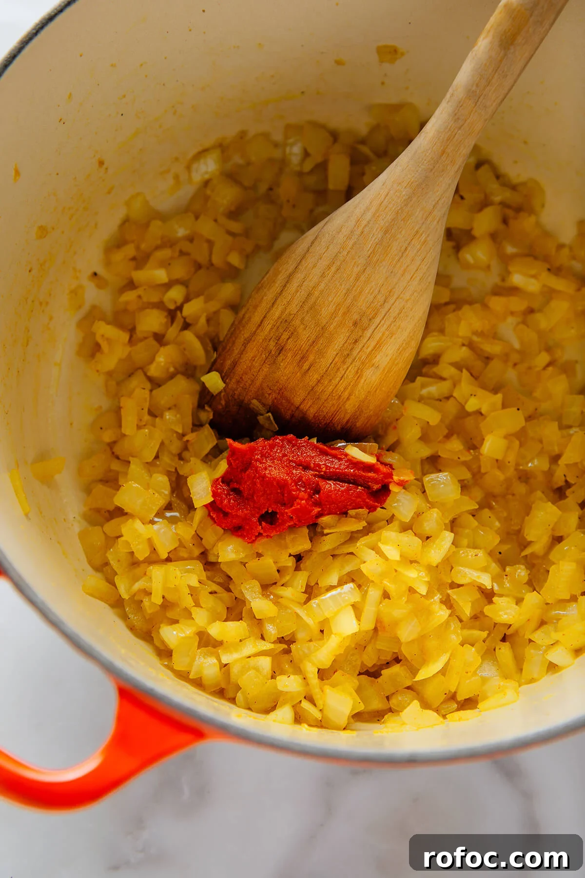 sautéed onions with tomato paste