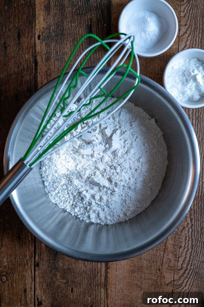 Flour, baking powder and baking soda