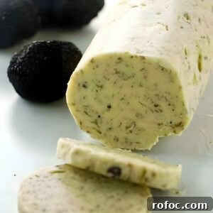 Compound butter log with truffles.