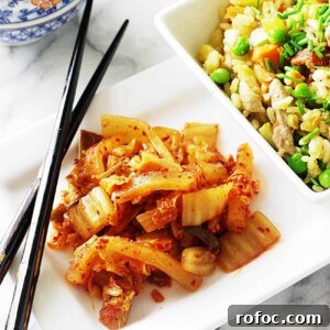 A serving of homemade kimchee.