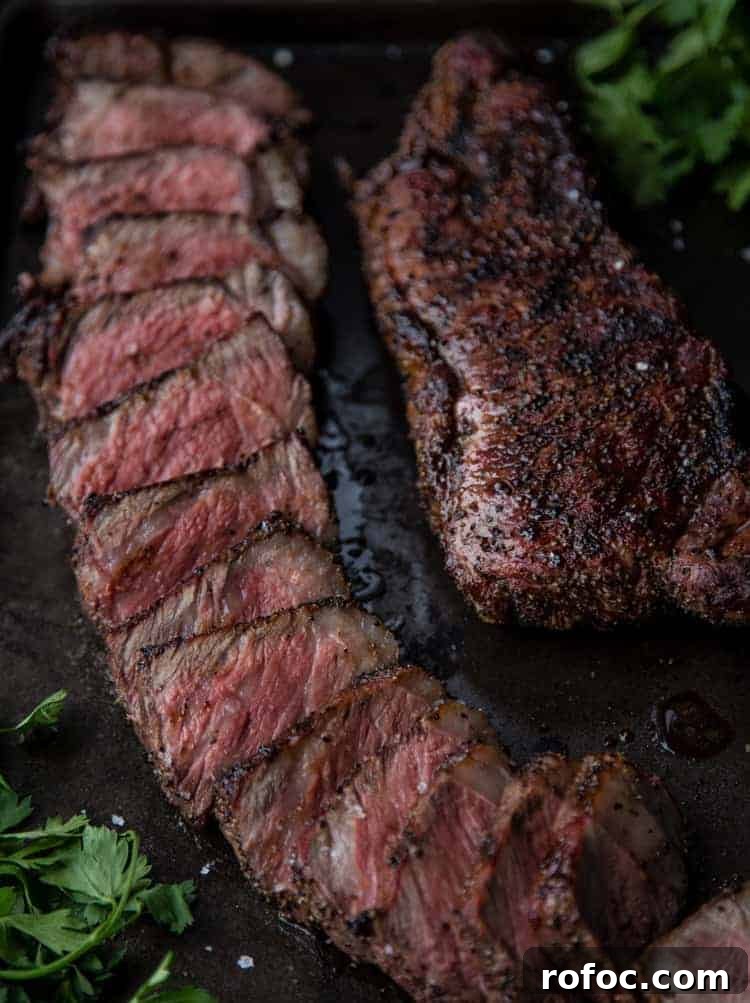 Perfect steak slices
