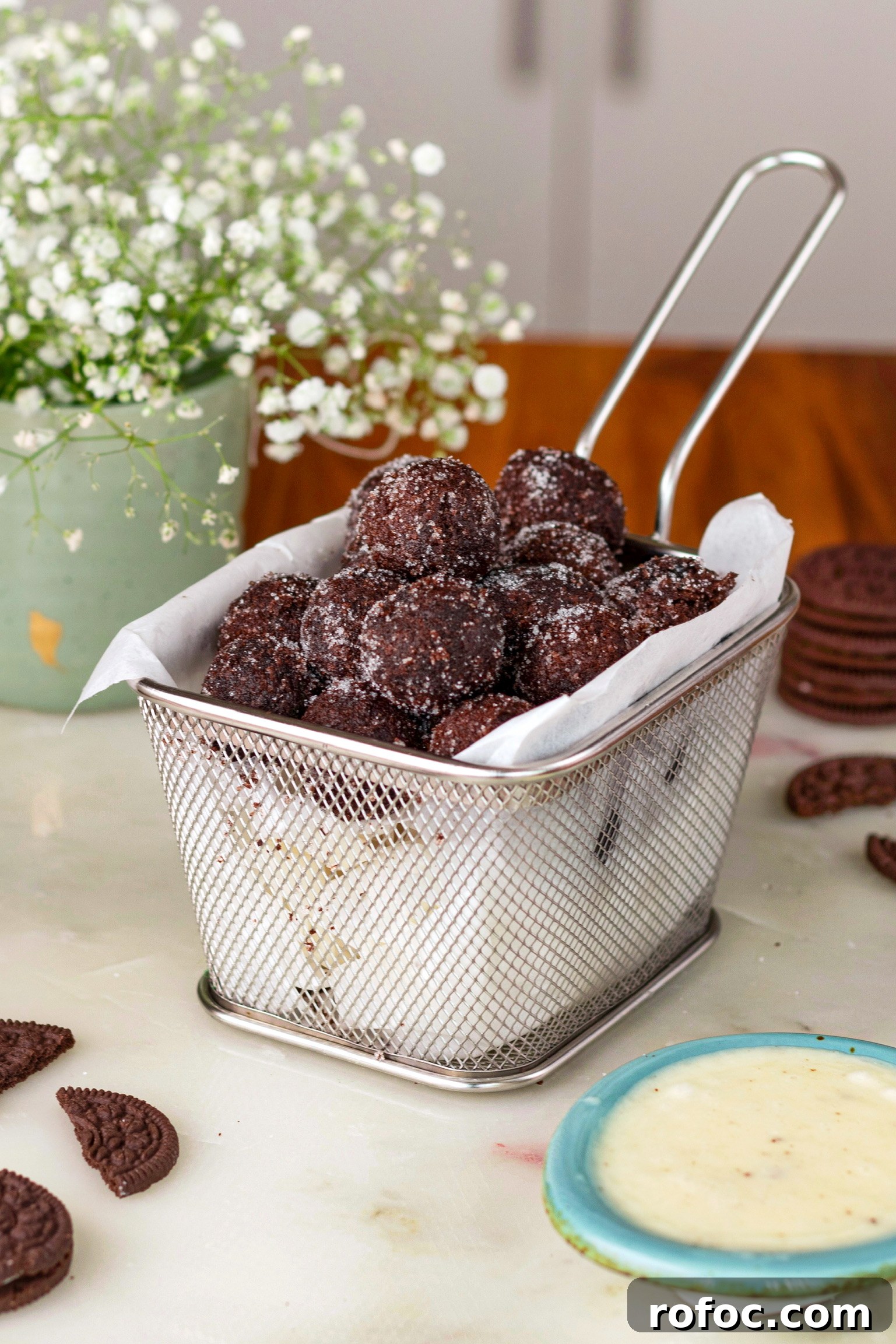 Cookie and cream churro balls