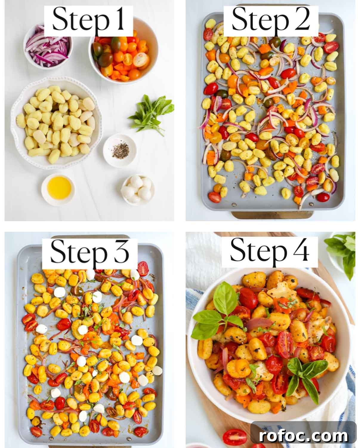 Crispy Sheet Pan Gnocchi with Roasted Vegetables 5 Step by step instruction for making sheet pan gnocchi